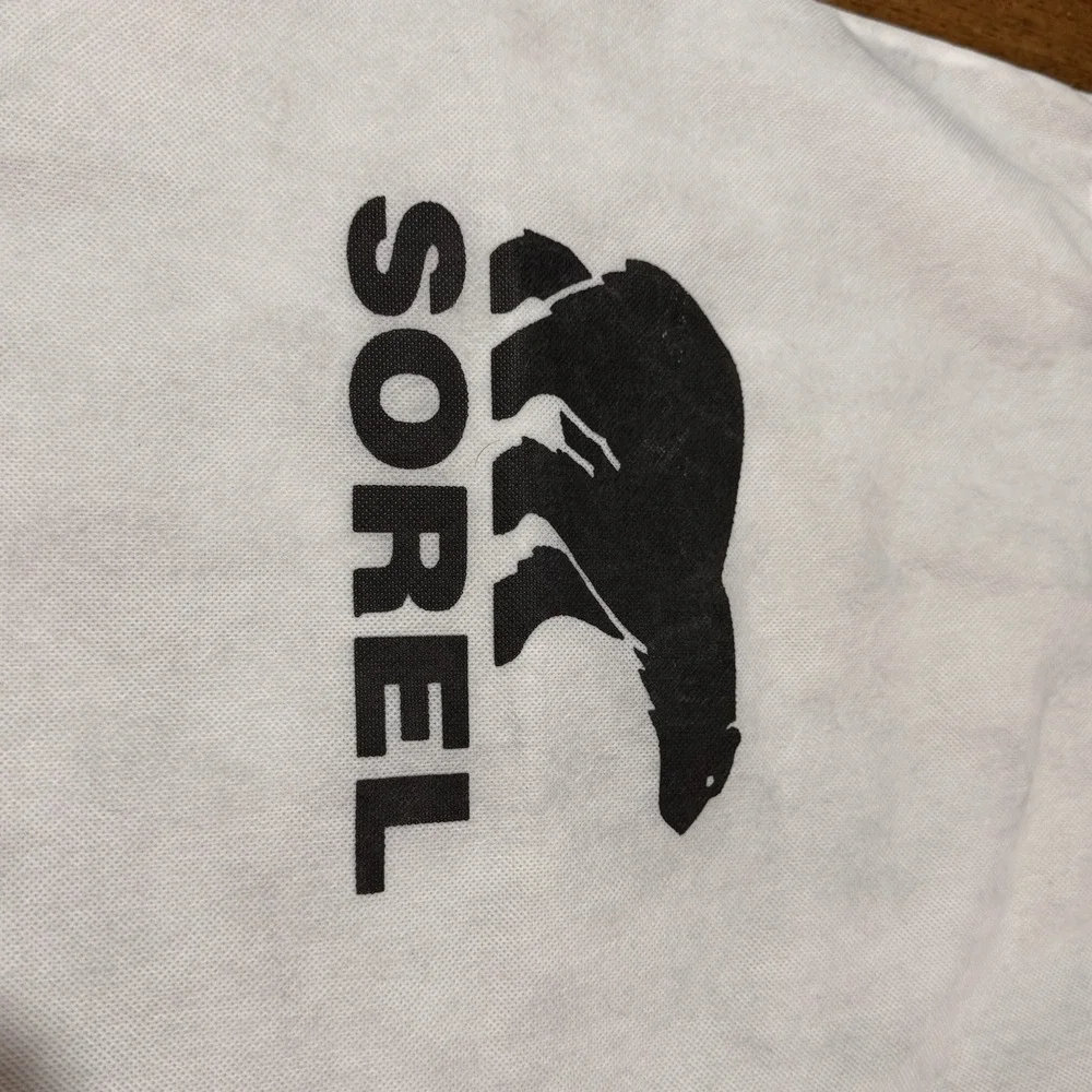 Sorel Shoe Dust Bag White Drawstring Storage Travel‎ Boot Bag 19x15